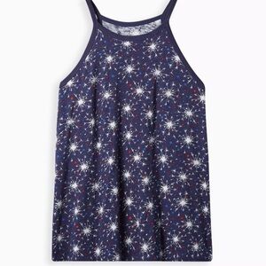 Torrid Heritage Slub High Neck Tank Navy Star NWT Sz 2